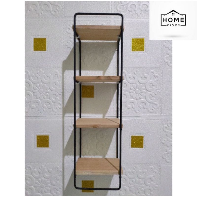 RAK DINDING SERBAGUNA kombinasi besi 4 susun/ RAK DINDING PERSEGI PANJANG/ RAK DINDING MINIMALIS