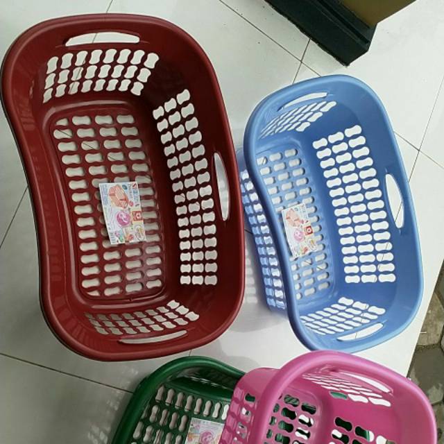 SUNLIFE Keranjang Laundry oval Serena /Keranjang Cucian plastik keranjang popok by gojek