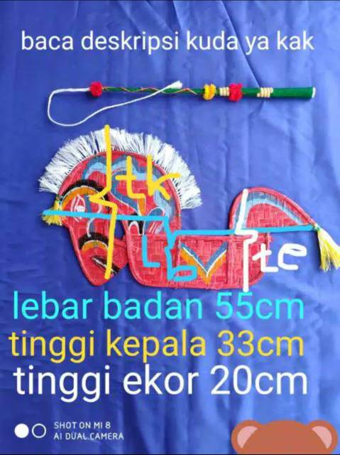 Kuda lumping jaranan 55cm dan cambuk