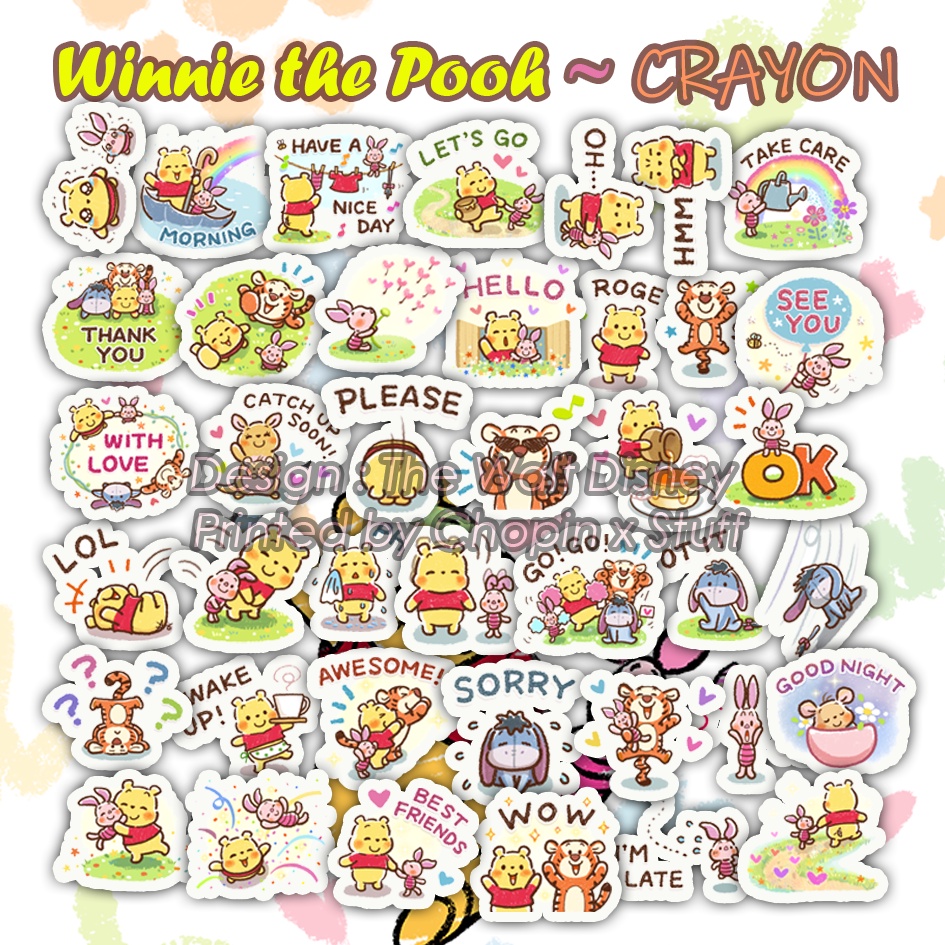 

Sticker Pack Waterproof Anti Air Winnie the Pooh (Disney) / Stiker Cute Lucu Imut
