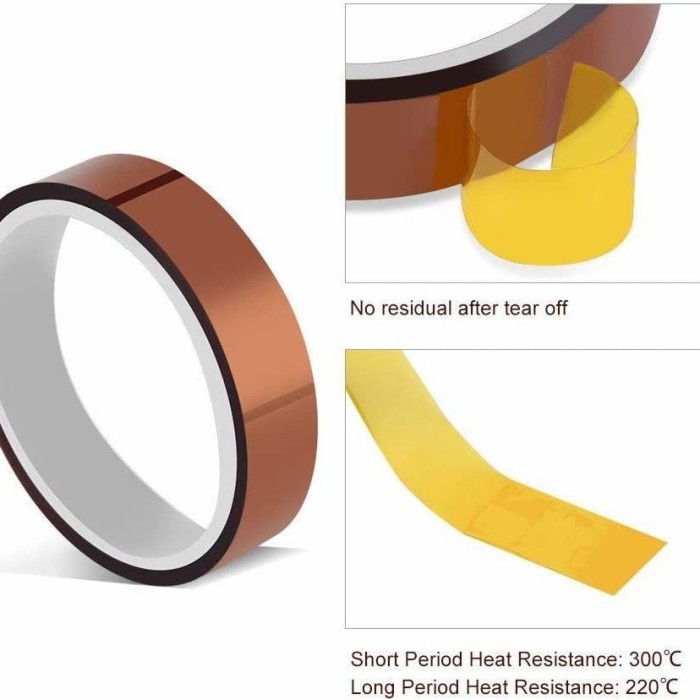 Lakban Kapton Isolasi Tahan Panas 300C Perekat Serbaguna Selotip Heat Resistant High Temperature Adhesive