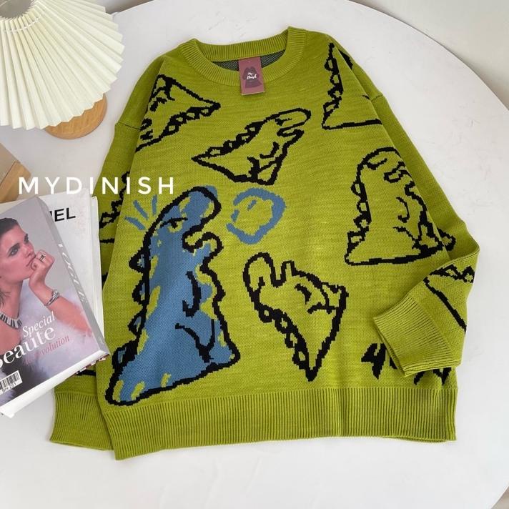 Dino Oversize Sweater Rajut Terbaru