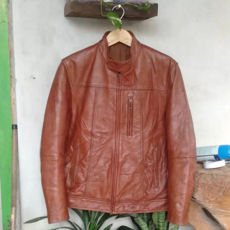 UNIQLO BIKER LEATHER JACKET  CAFE RACER