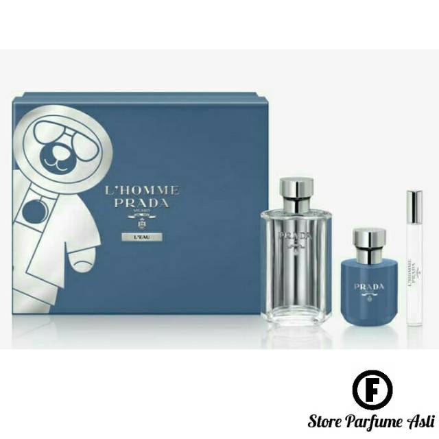 Parfum Original Gifset Prada L'Homme L'eau Parfum Pria Edt 100ml