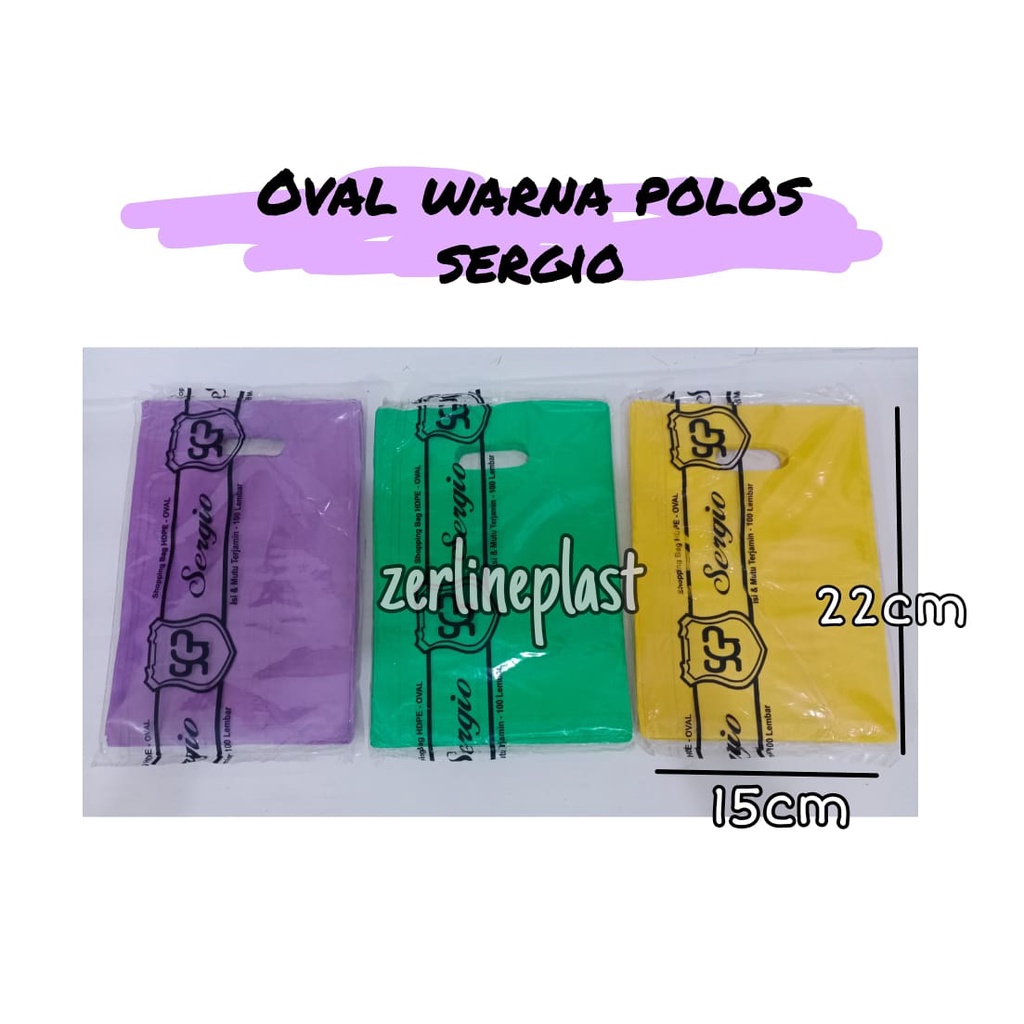 Kantong plastik OVAL Warna Polos @100lbr