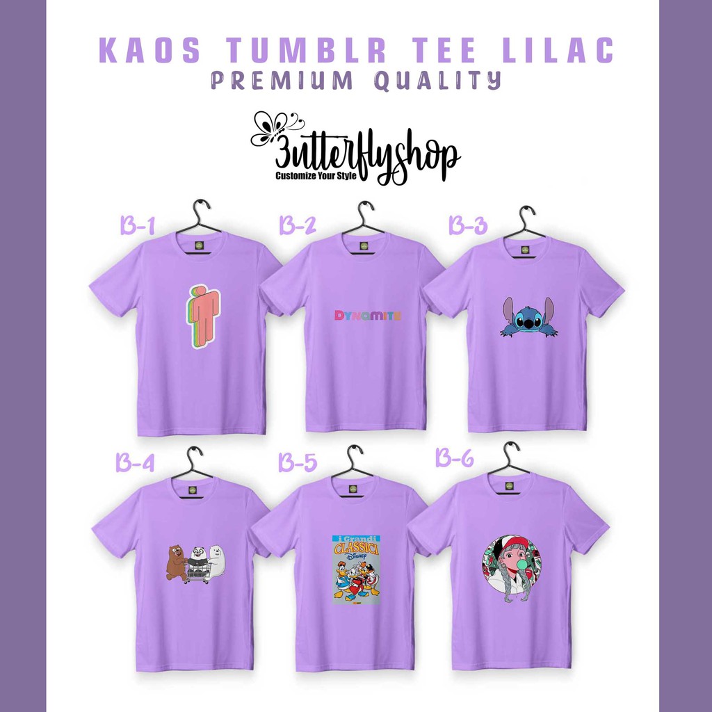 [KAOS DEWASA]  versi B kaos tumblr tee lilac tshirt ungu kaos baju kualitas premium full color