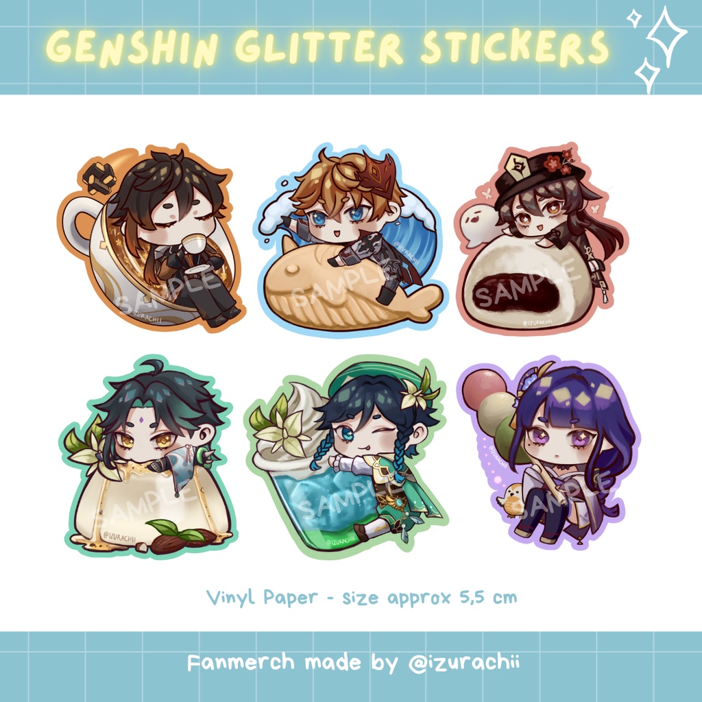 

Genshin Impact Glitter Premium Sticker Fanmerch by Izurachii