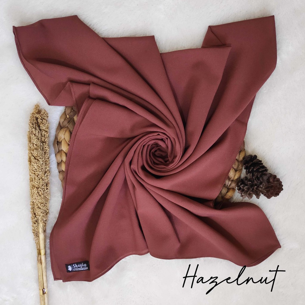 HIJAB PASHMINA DIAMOND ITALIANO 180x75 JAHIT TEPI, JILBAB PASHMINA, PASMINA DIAMOND-Hazelnut