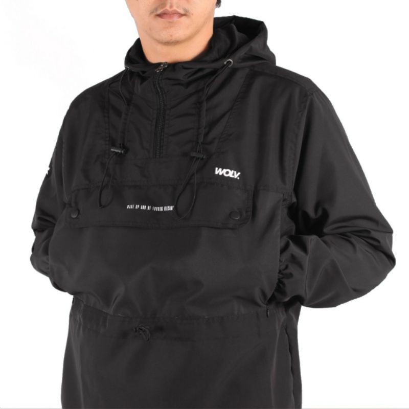 WOLV ORIGINAL JACKET COUGLE SNOWDOPE jaket pria dengan kombinasi warna hitam seri art WCS02