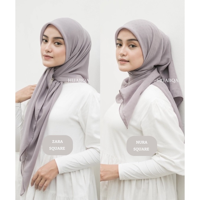 HIJABQA - Nura Square Hijab Segiempat Pattern Rajut