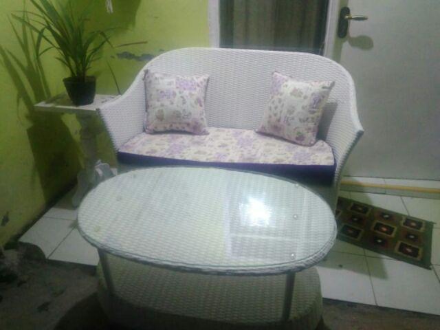 Freeongkir Pahe Kursi Panjang Wembley+meja Rotan Sintetis