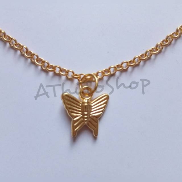 AThiToShop Kalung Anak Gaya Kupu-Kupu Emas Imitasi