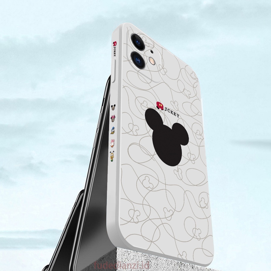 Disney Mickey Minnie iphone case for iphone 13 12 11 pro max X/Xs max 7/8/se2020 7plus/8plus all-inclusive soft shell anti-fall protective cover with hand strap