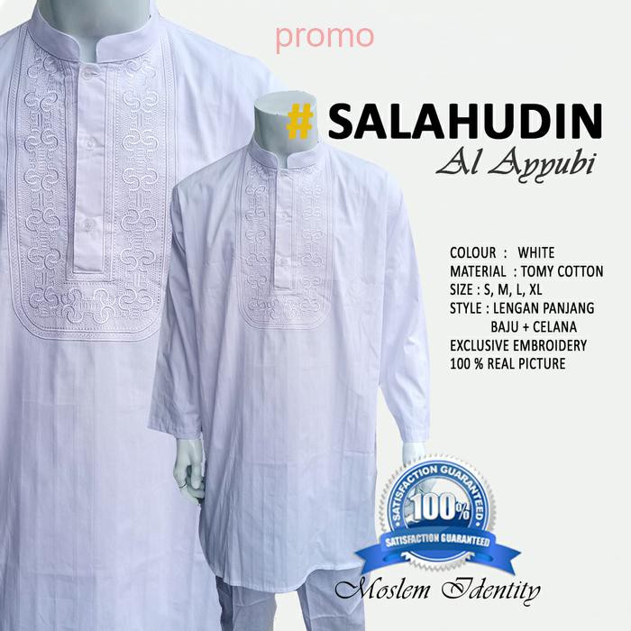 Baju Koko Pakistan- Baju Koko Bordir- Baju Koko Putih- koko artis SYB - Putih- L