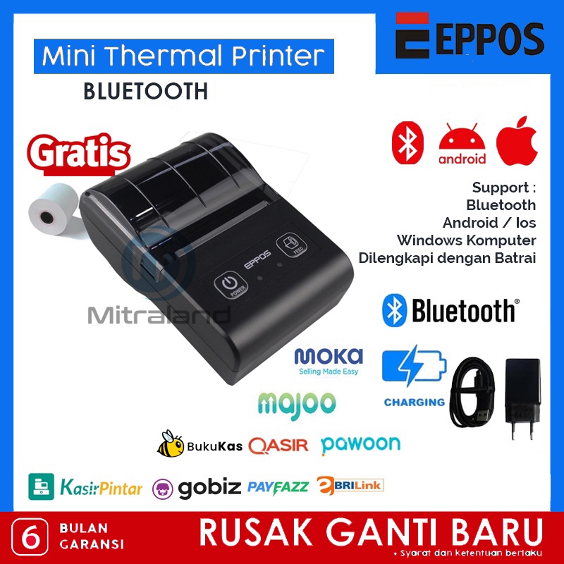 Mini Printer Bluetooth EPPOS EP5812 Bisa cetak resi shopee