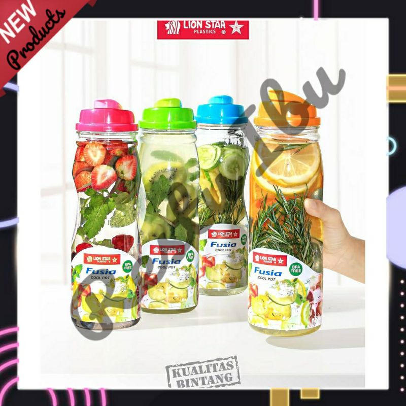 Botol Minum Lion Star Fusia Cool Pot 1200ml L-27 Botol Minum Kulkas botol minum serbaguna lion star 