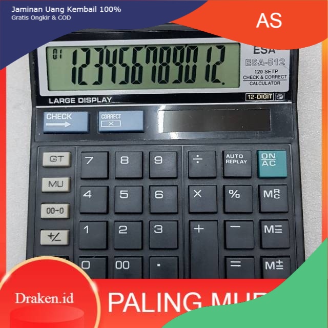 

Murah [COD} Kalkulator Esa 512 Original . Kalkulator 12 Digit