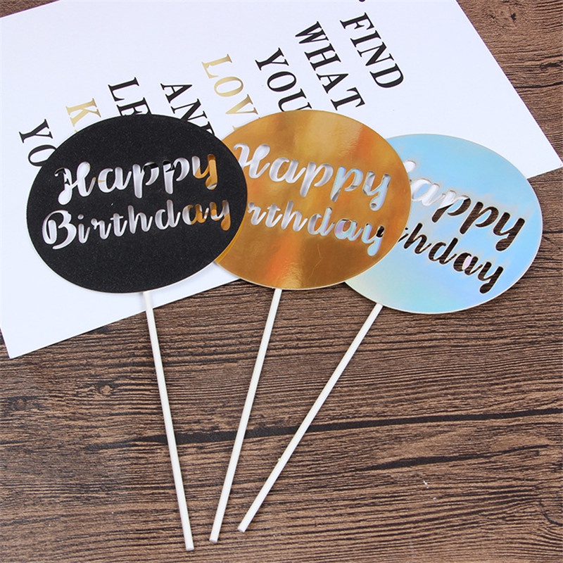 topper happy birthday kertas bulat laser
