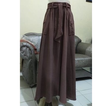 Rok payung lebar keliling 4M bahan crinkle/rok kerja kuliah/rok panjang cringkle mayung/rok syari