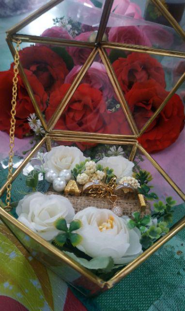 Ring Bearer Tempat Cincin Kaca Terarium Rustic