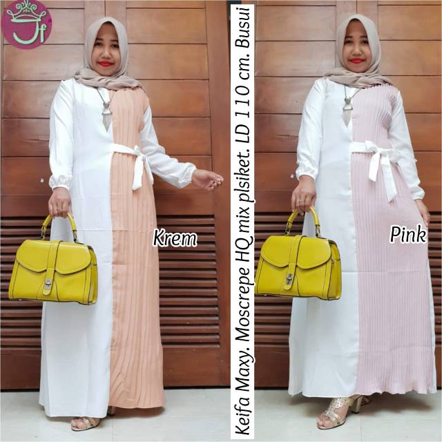 Gamis moscrepe plisket @50K min 3pcs