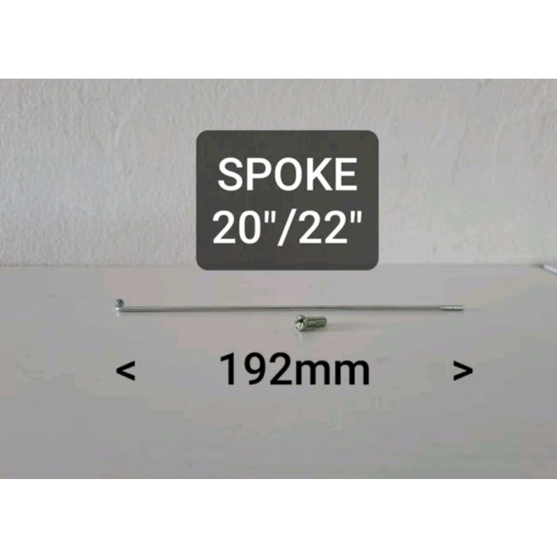 Spoke Ruji Panjang 192mm x 14G Warna Croom Jari-Jari Jeruji Terali 192 mm UntukSepeda velg 20 22inch