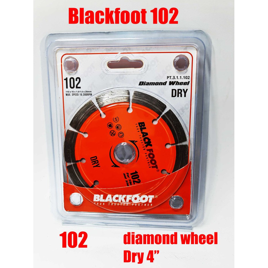 Mata Potong Keramik Batu Gerinda Diamond Wheel Dry 102mm BLACKFOOT 10cm Batu Granit beton conblock