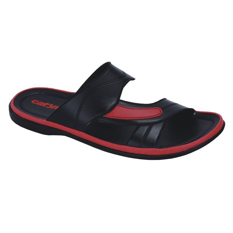 Catenzo IM 001 hitam | Sendal / sandal pria | kulit sintetis / kulit imitasi ori | murah berkualitas