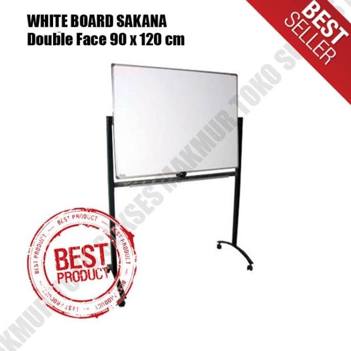 

Whiteboard SAKANA 90 x 120 cm Double Face - Papan Tulis White (Kaki)