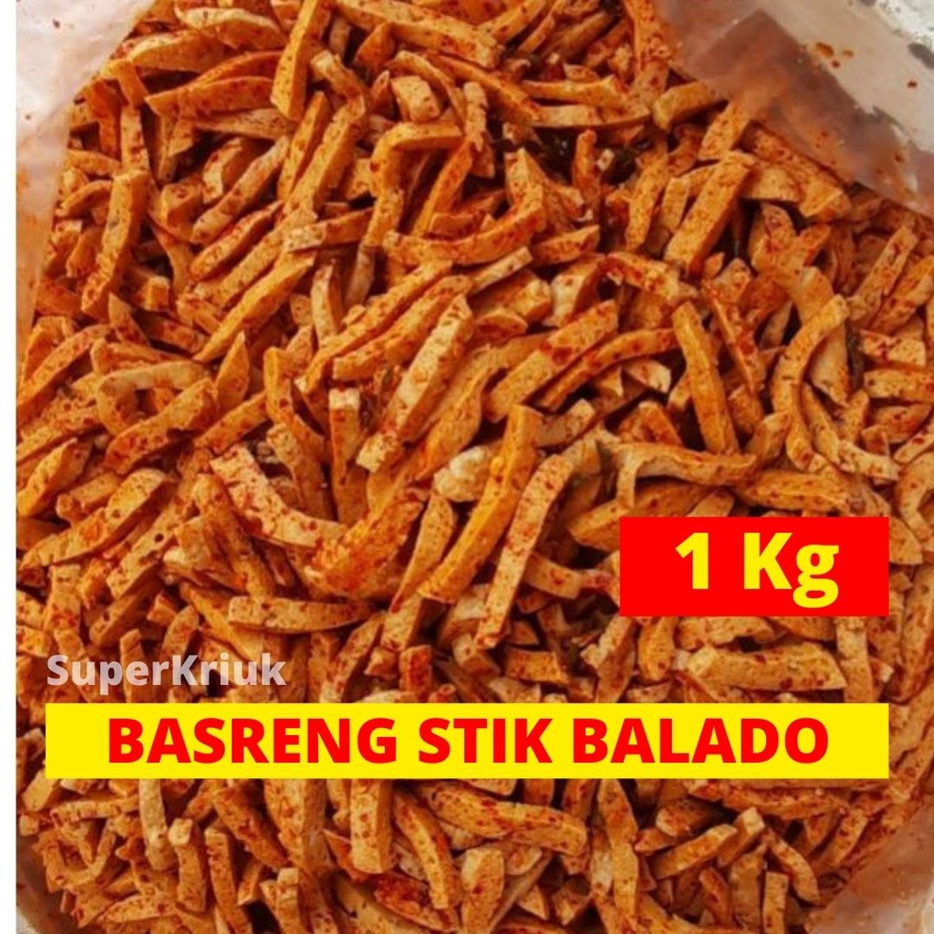 Basreng Stik Bakso Goreng Pedas Balado 1Kg-1