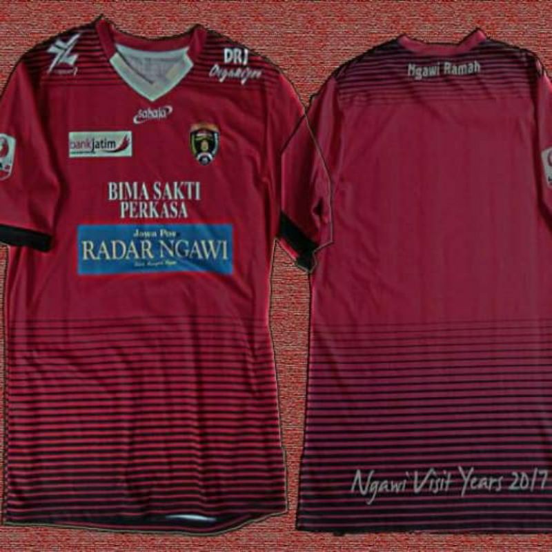 JERSEY PERSINGA NGAWI HOME 2017 LIGA 2 MERAH RETRO PRINTING LOKAL