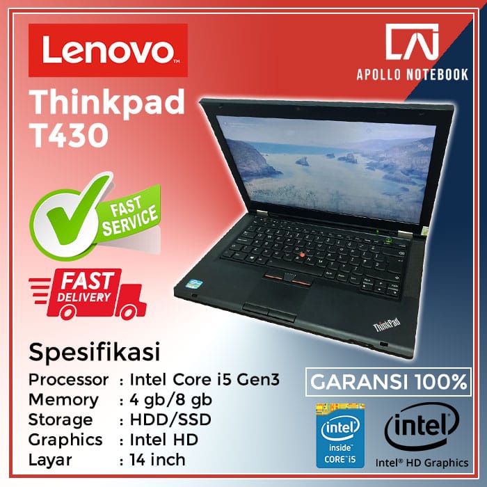 Laptop Lenovo Thinkpad T430 Intel Core i5 - Second Murah Bergaransi