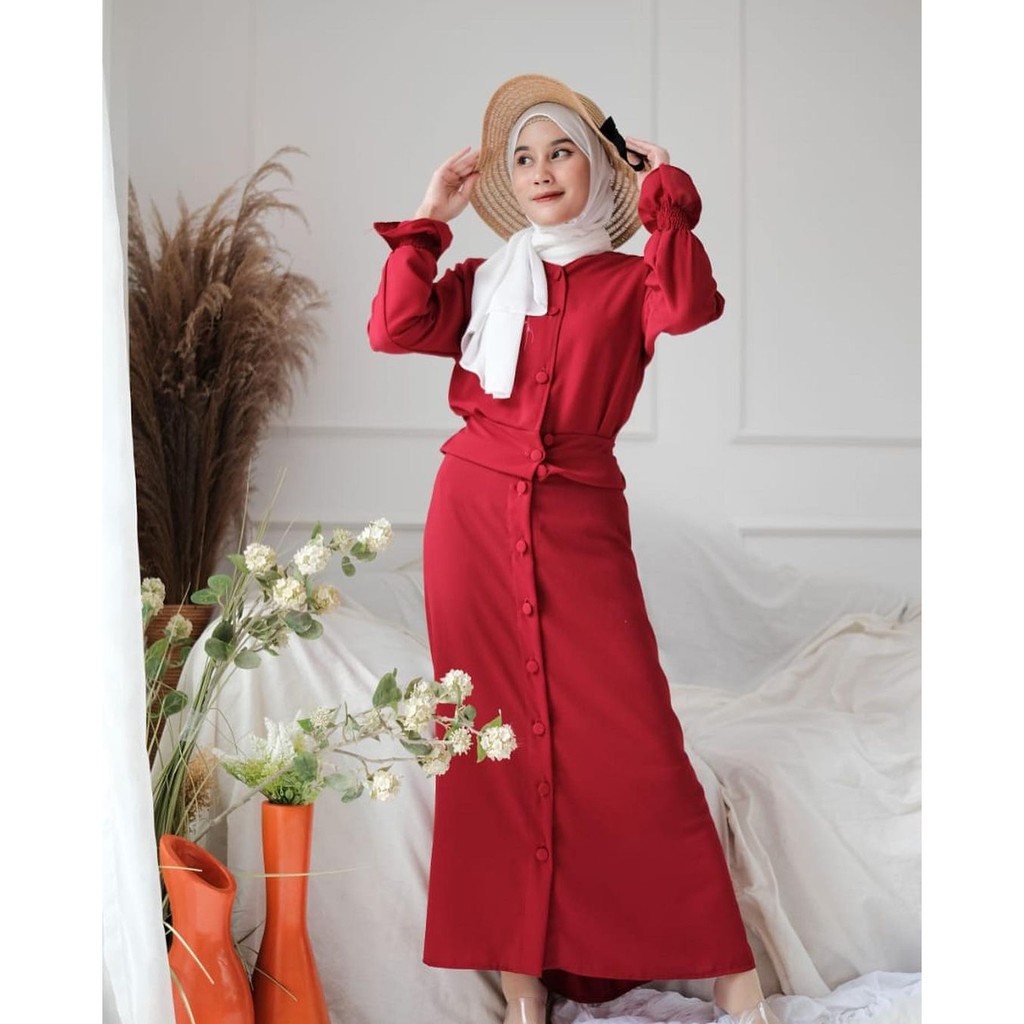 Rimbia One Set Baju Terbaru 2021 Baju Wanita Baju Trendy Baju Buble Crepe Baju Langsung