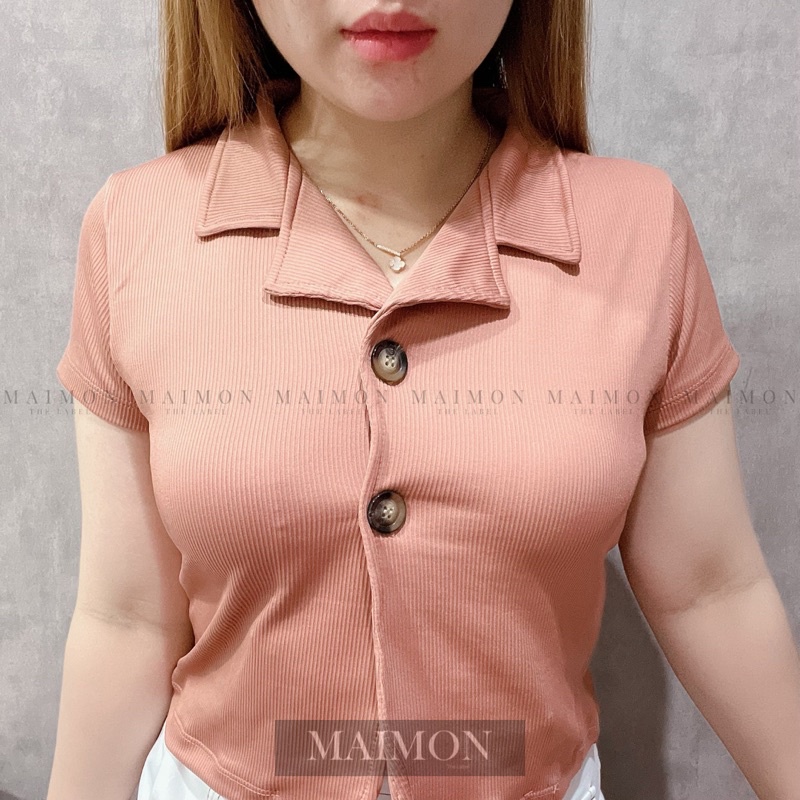 Revere Blouse Vneck | Atasan Wanita Korean Fashion | Maimon Grosir