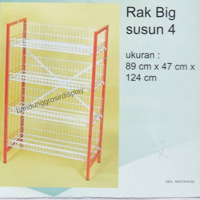 Rak Chiky Susun 4 Rak Chiki Display Toko Keranjang Serbaguna Rak Supermarket - BH