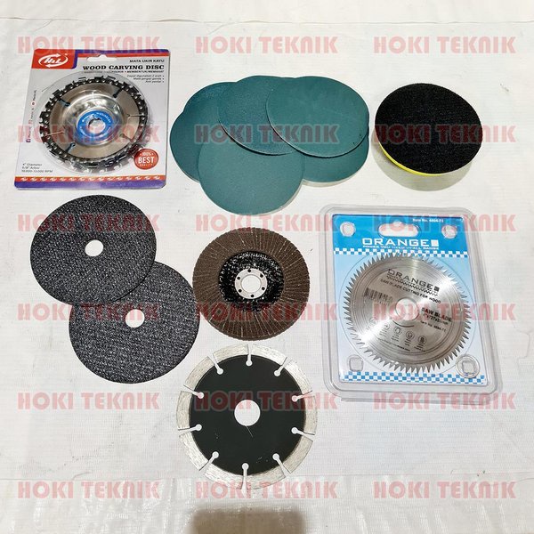PAKET Mata Potong Gerinda Besi - Kayu - Keramik - Poles Amplas Pad 4 inch ALL IN ONE SET Terjangkau