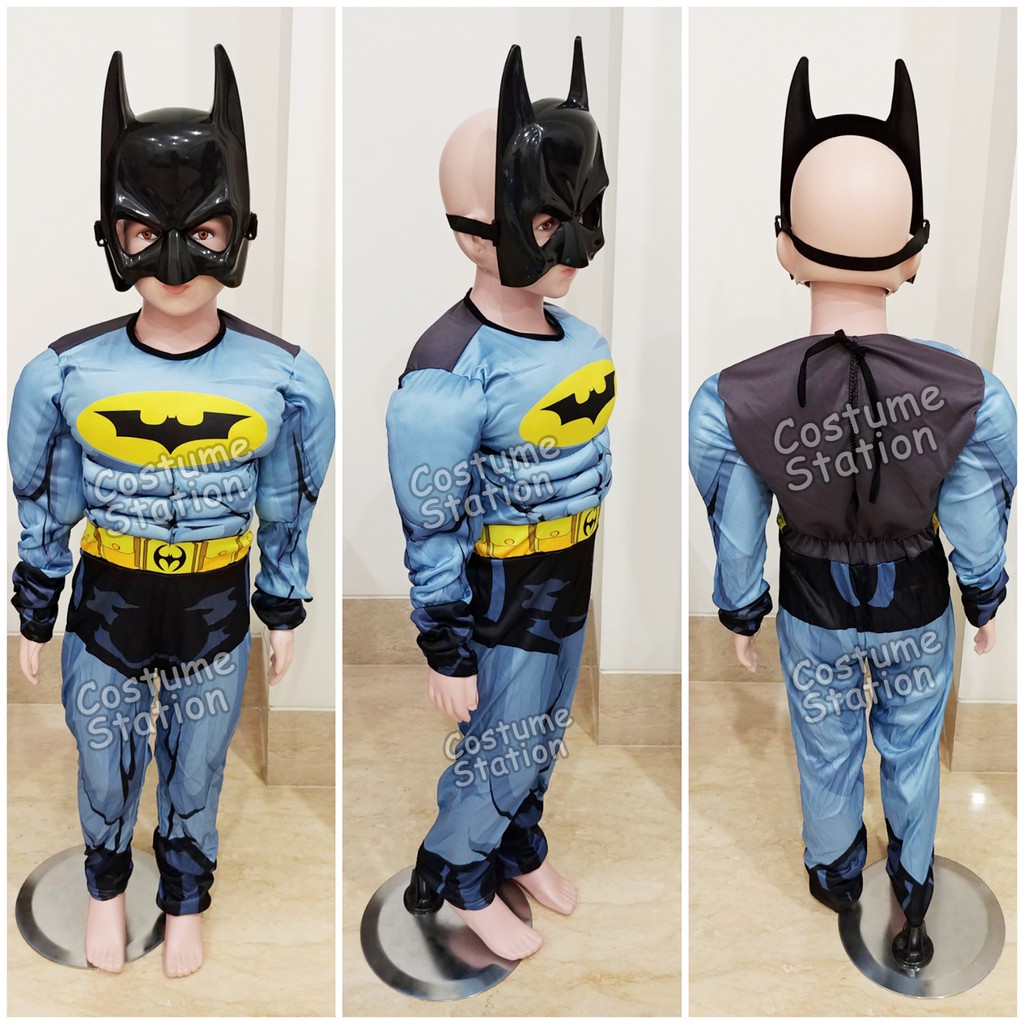 Kostum Superhero Batman Blue / Costume Bat man Biru DC Justice League anak laki