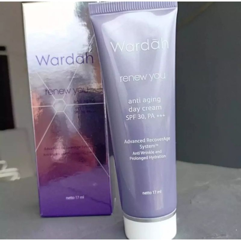 Wardah Paket Renew You Anti Aging Day Cream 17ml + Night Cream 17ml + Facial Wash 100ml