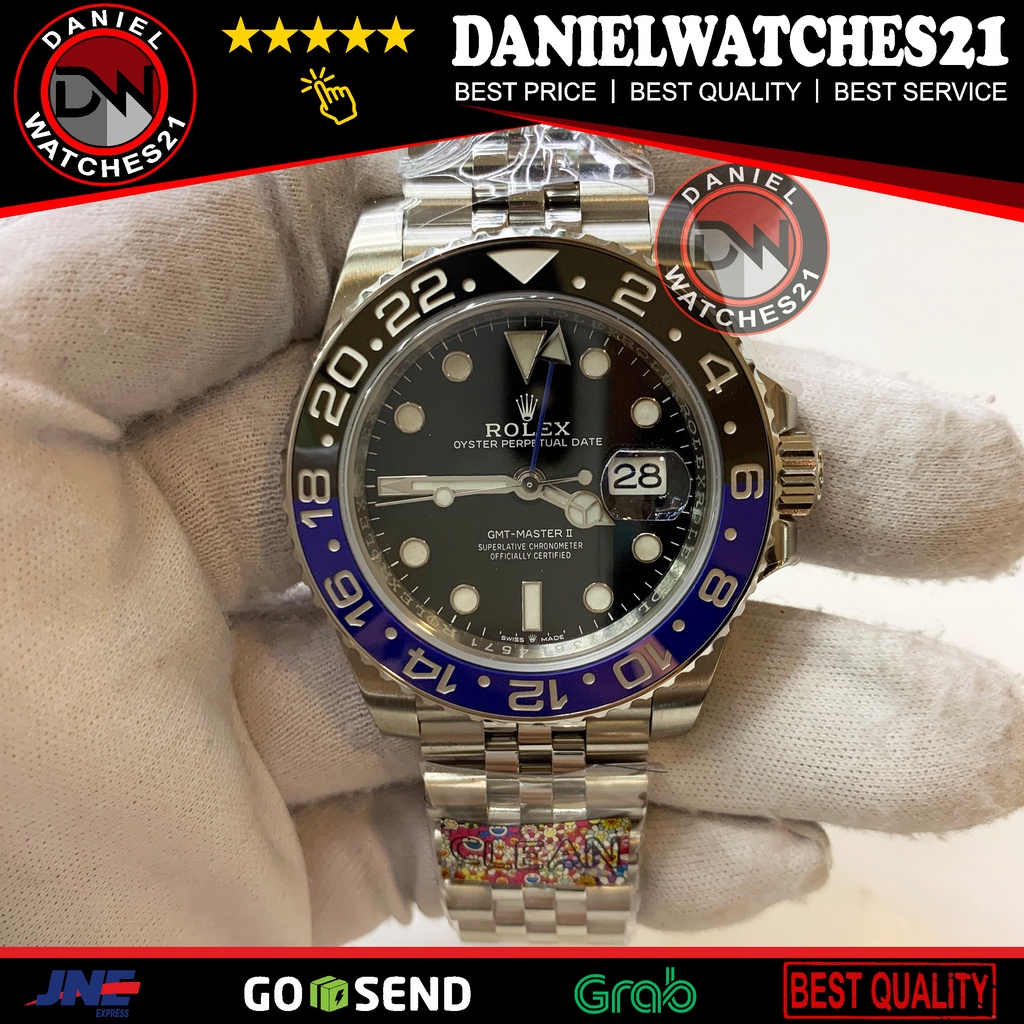 JAM TANGAN MODEL GMT MASTER 2 BATMAN126710 JUBILLE 904L (CLEAN)