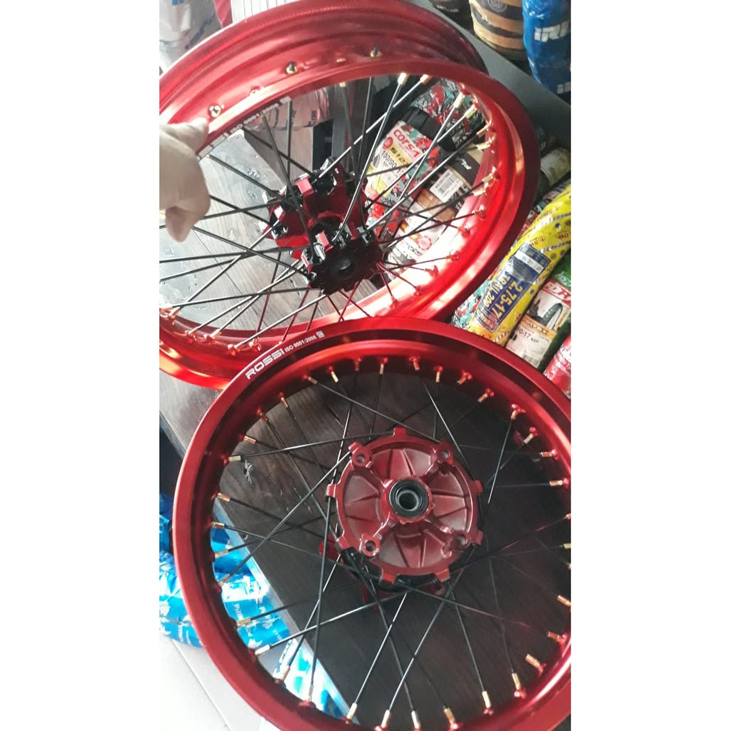 VELG SET SUPERMOTO CRF 150 L TANPA BAN RING 17 UKUR VELG 300/350