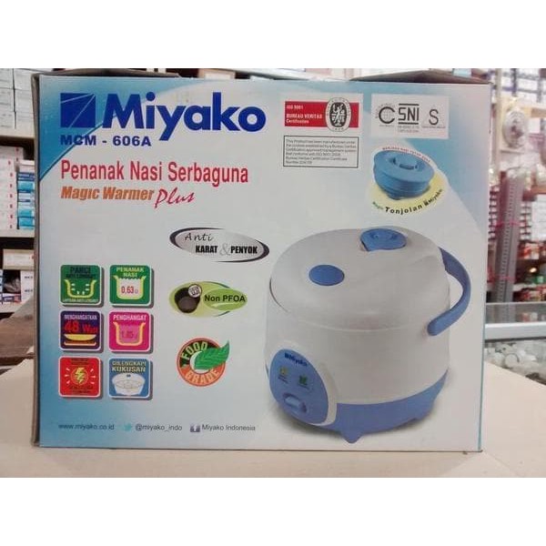 Magic Com Miyako MCM 606A Kapasitas 0.6 Liter 3 in 1