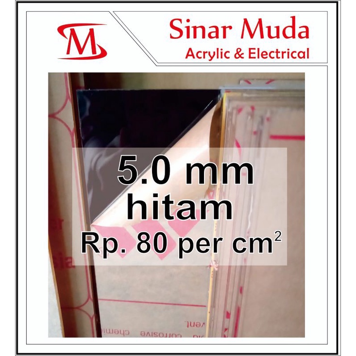 Akrilik Lembaran 5mm Hitam Ukuran Custom - Mika Acrylic Murah