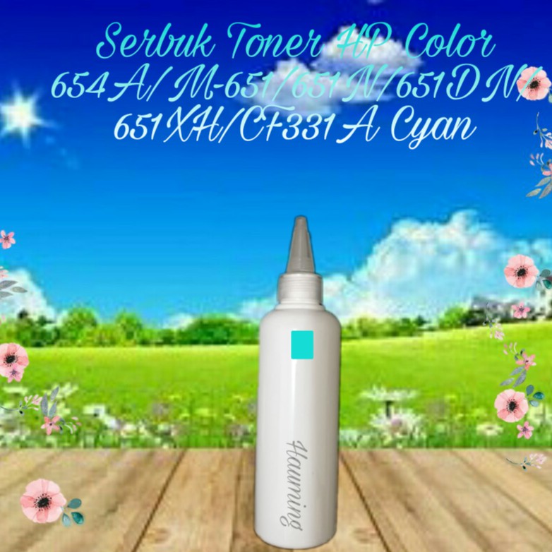 Serbuk Toner Powder Color Refill HP 654A M651 M651N M651DN M 651 651N 651DN CF331A Cyan 1x Isi