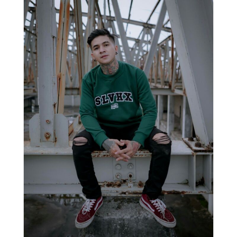 Crewneck Salviohexia Hijau Army Crewneck Salvio Hexia Slvhx