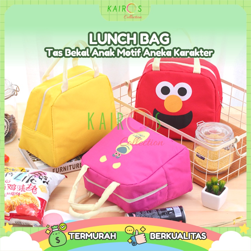 Tas Bekal Makan Anak Bahan Kanvas Aneka Motif Karakter Anak Kecil