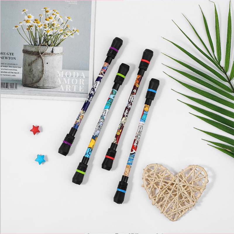 COD ❤️ Pen Puter Spinner Toys/ Spinning Pen/ Pulpen Putar Spinner/ Bolpoin Anti Slip Untuk Anak / Dewasa Anti Stress Rotating Pen Impor Harga Rendah-Bellamy's-C-Random