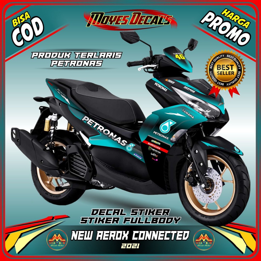 Decal Stiker New Aerox Connected - Motif Petronas SRT