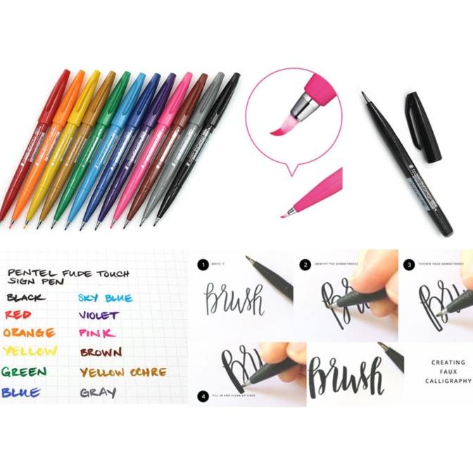 

[[COD]] ID 22421 Brush Pen : Pentel Fude Touch Sign Pen / 1 pc BERMUTU Kode 350