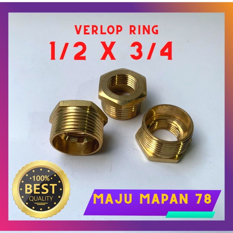 Verlop Ring / Vlok Ring Kuningan ukuran 1/2 X 3/4