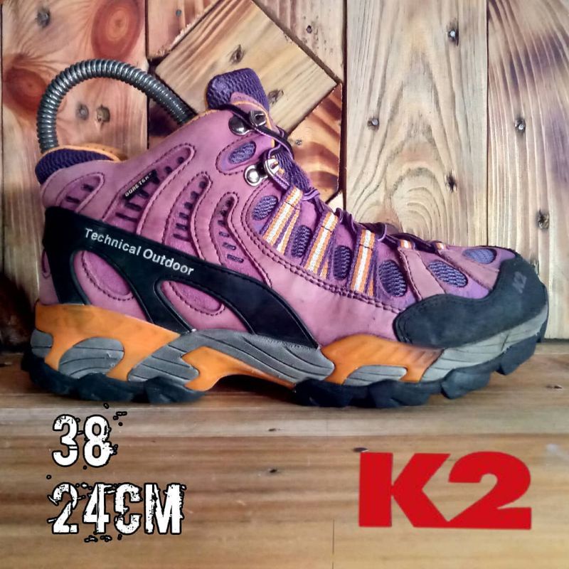 SEPATU GUNUNG HIKING TRECKING WANITA SECOND ORIGINAL K2 X GRIP GORETEX SIZE 38